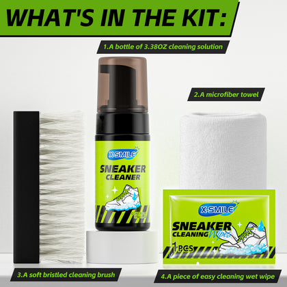 X-SMILE Sneaker Cleaner Kit - 4 Piece Shoe Cleaning Set