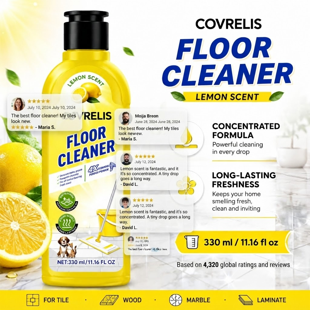 COVERLIS Floor Cleaner - Lemon Scent Household Floor Cleaning Solution image 9